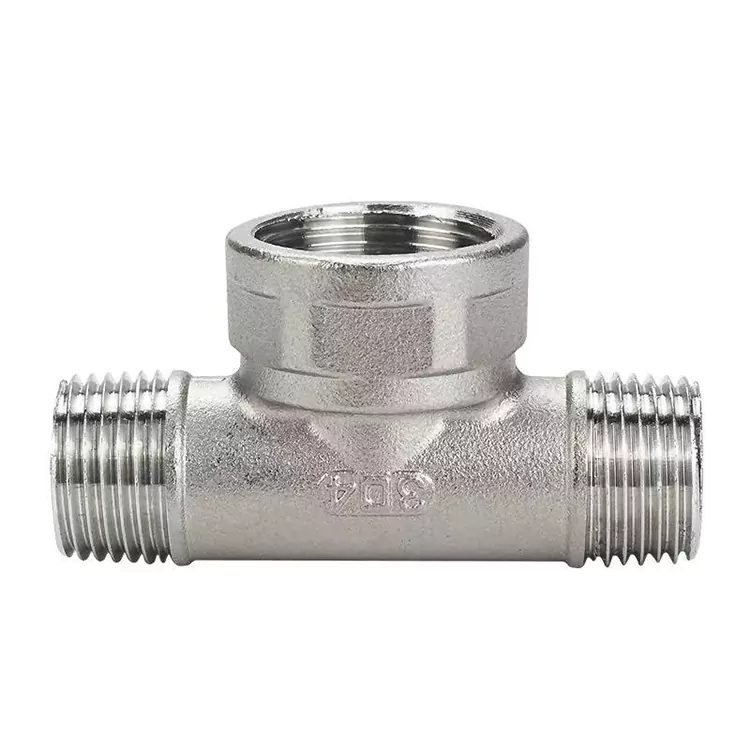 DN15-DN100 BSP Rustfritt stål Medium-Large Pipe Tee