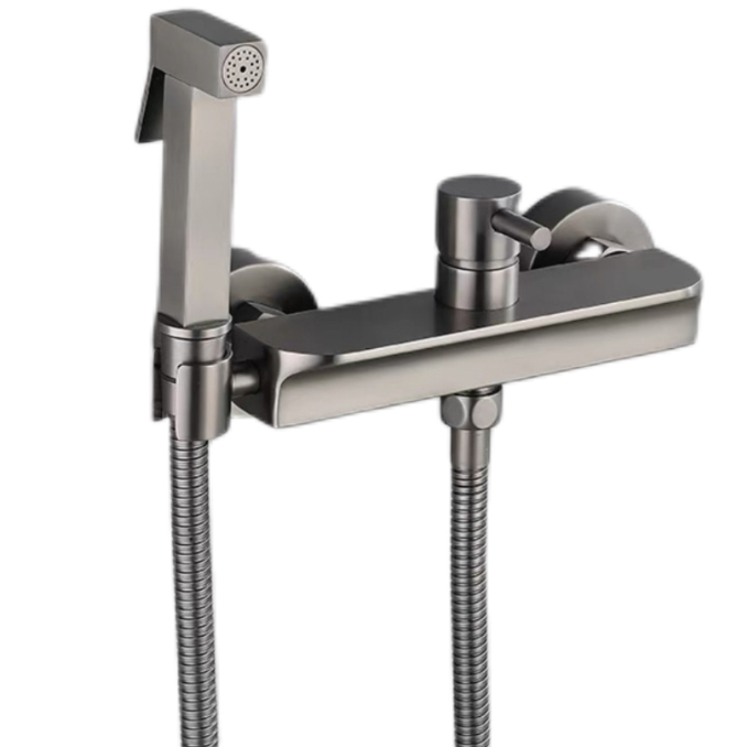 Gunmetal grå varmt og kaldt bidet sprøytesett