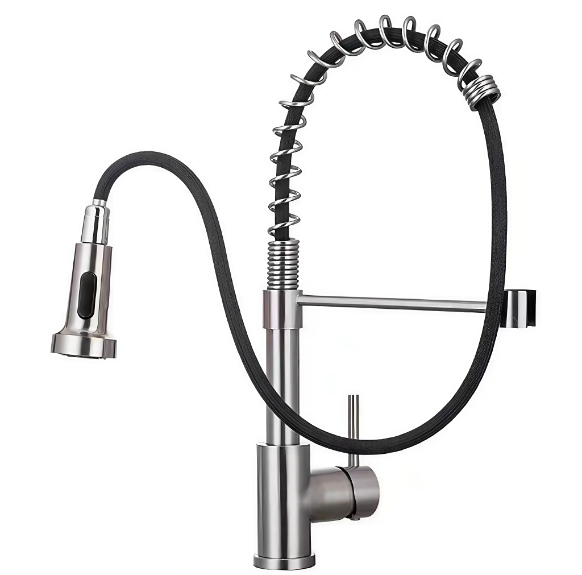 High-Bend Spring Tube Pull-Out Varm og kald Kjøkkenvask kran