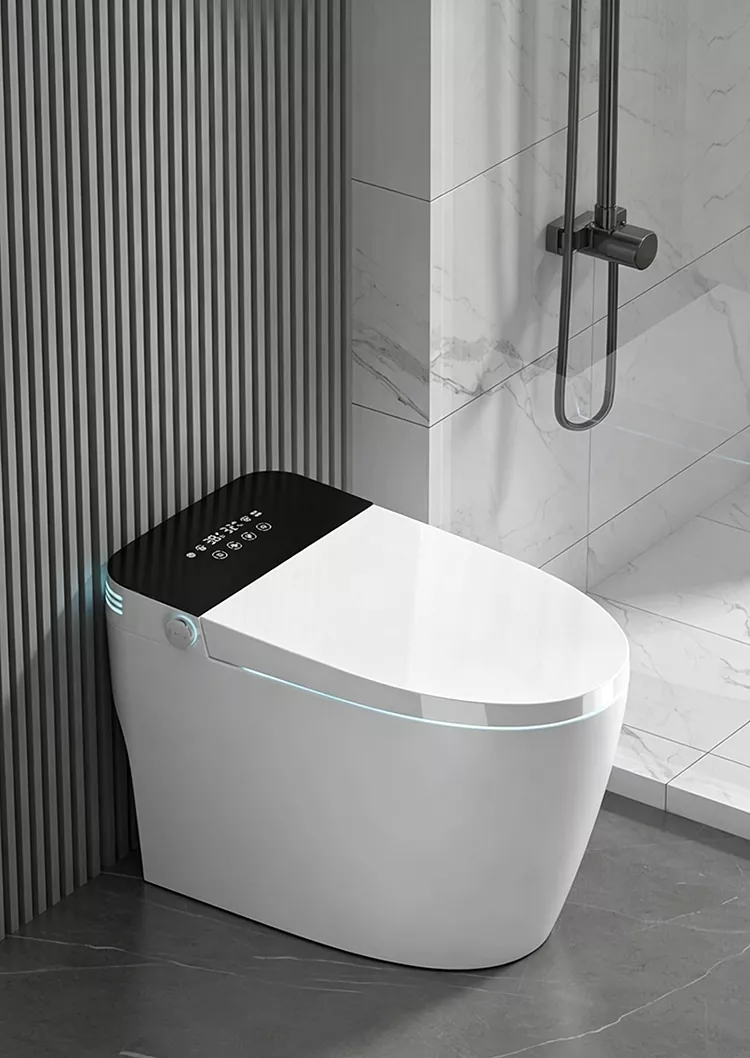 LED Digital Display Automatic Lid Flip-Top Foam Shield Siphon Smart Toilet 