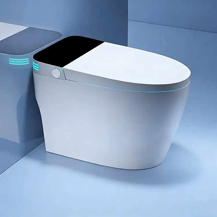 LED Digital Display Automatisk Lokk Flip-Top Foam Shield Siphon Smart Toilet