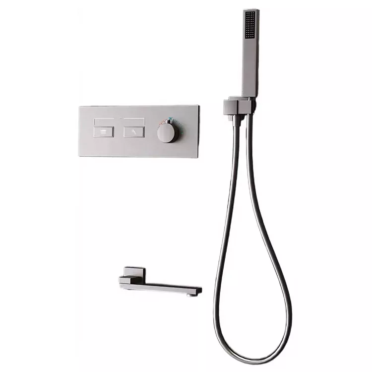 Minimalistisk mørk Gunmetal Dual-Outlet dusjhode